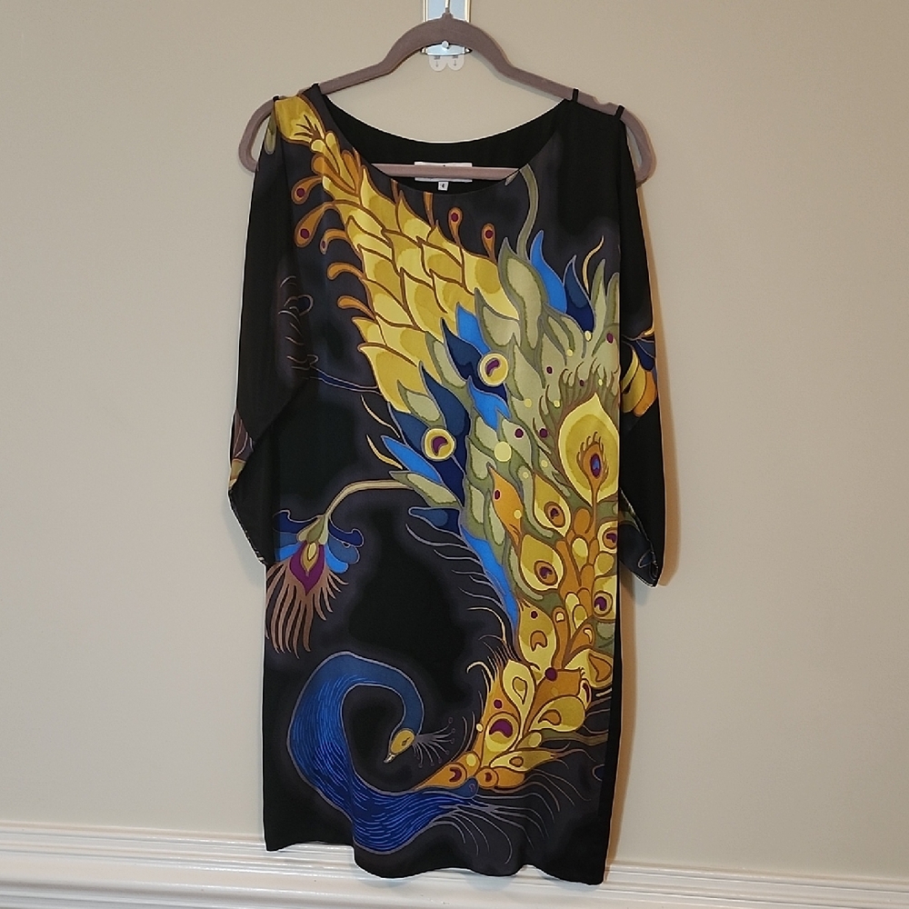 Tibi Silk Peacock Or Phoenix Dress